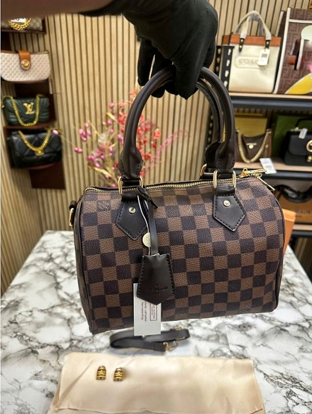 Classic Checkered Canvas Handbag