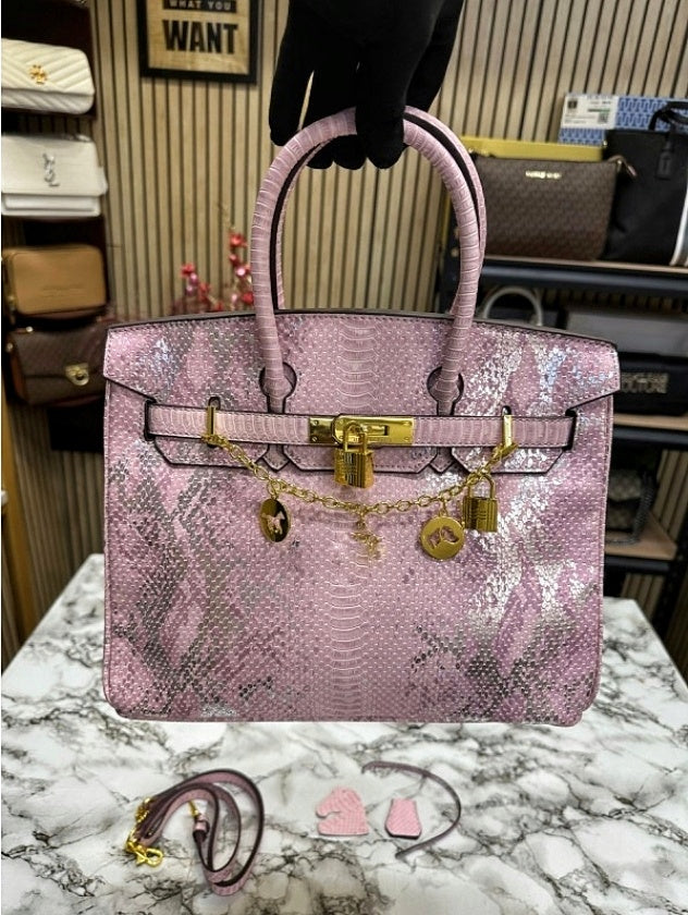 Elegant Faux Python Leather Tote Bag