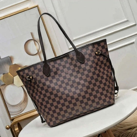 Classic Checkered Canvas Tote Bag