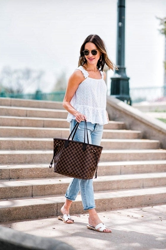 Classic Checkered Canvas Tote Bag