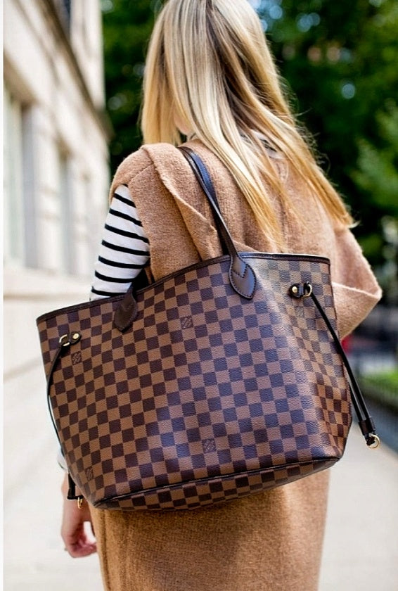 Classic Checkered Canvas Tote Bag